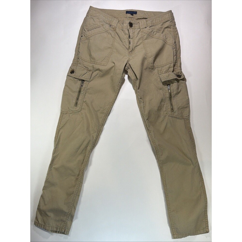 Martin & Osa Lightweight Khaki Green Low Rise Slim Fit Cargo Pants Womens Size 6
